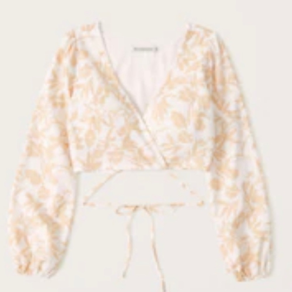 HOST PICK 🎉 🆕 ABERCROMBIE & FITCH Floral Linen Wrap Cropped Top